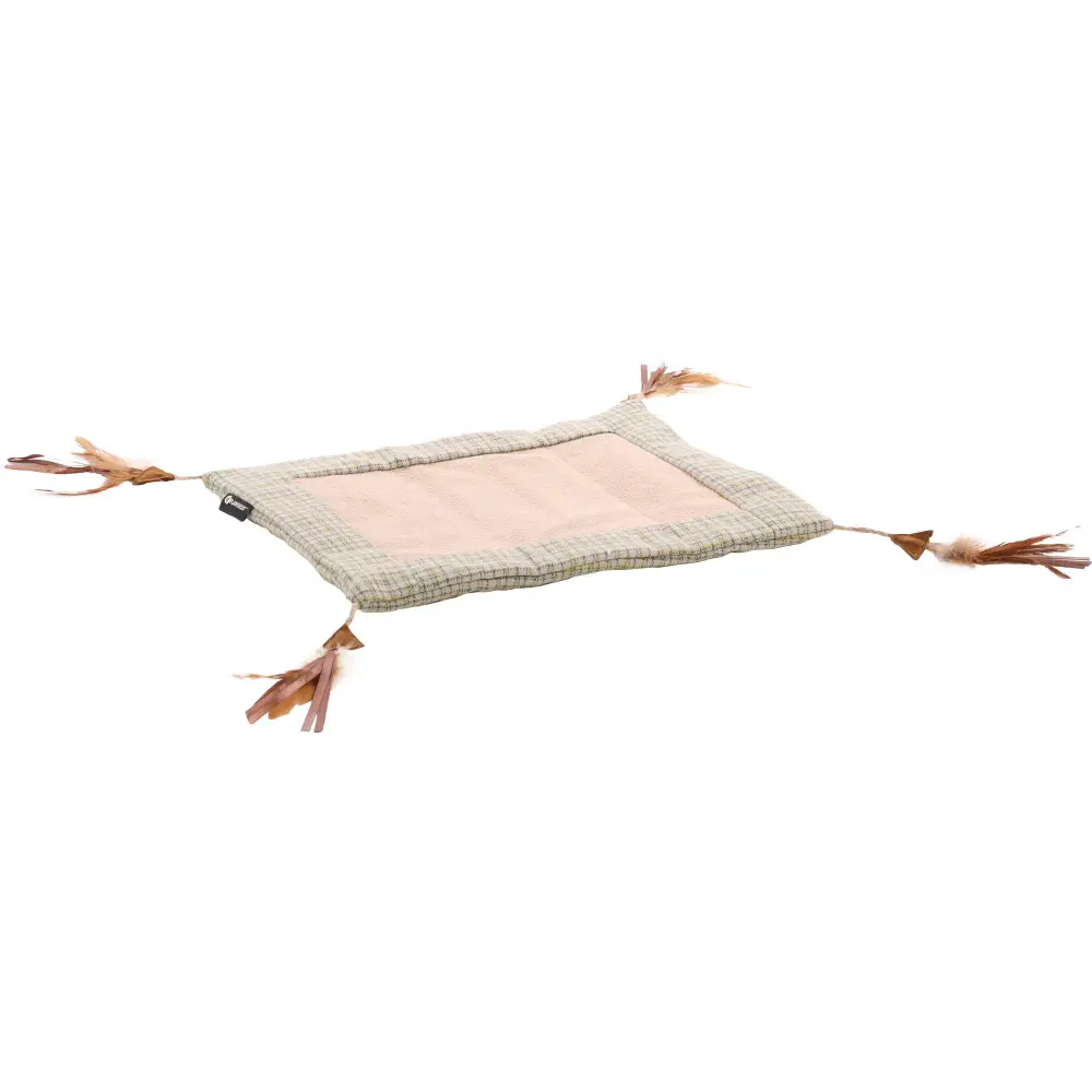 Flamingo – Tapis de jeu griffoir Rusty avec plumes pour chat