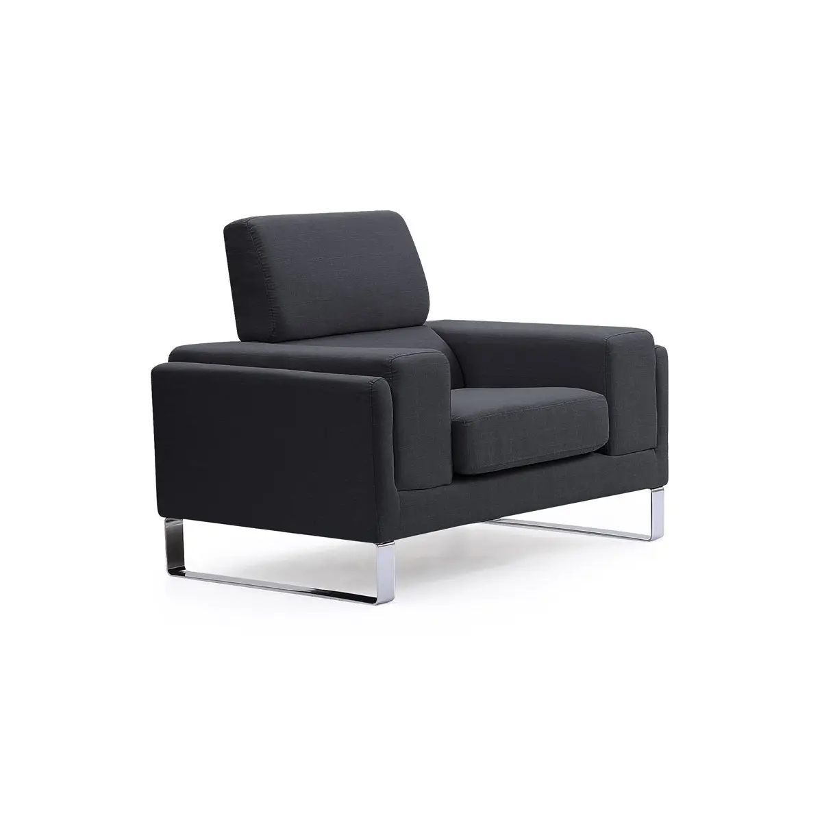 Fauteuil en Tissu «Ezekiel» 104cm Noir
