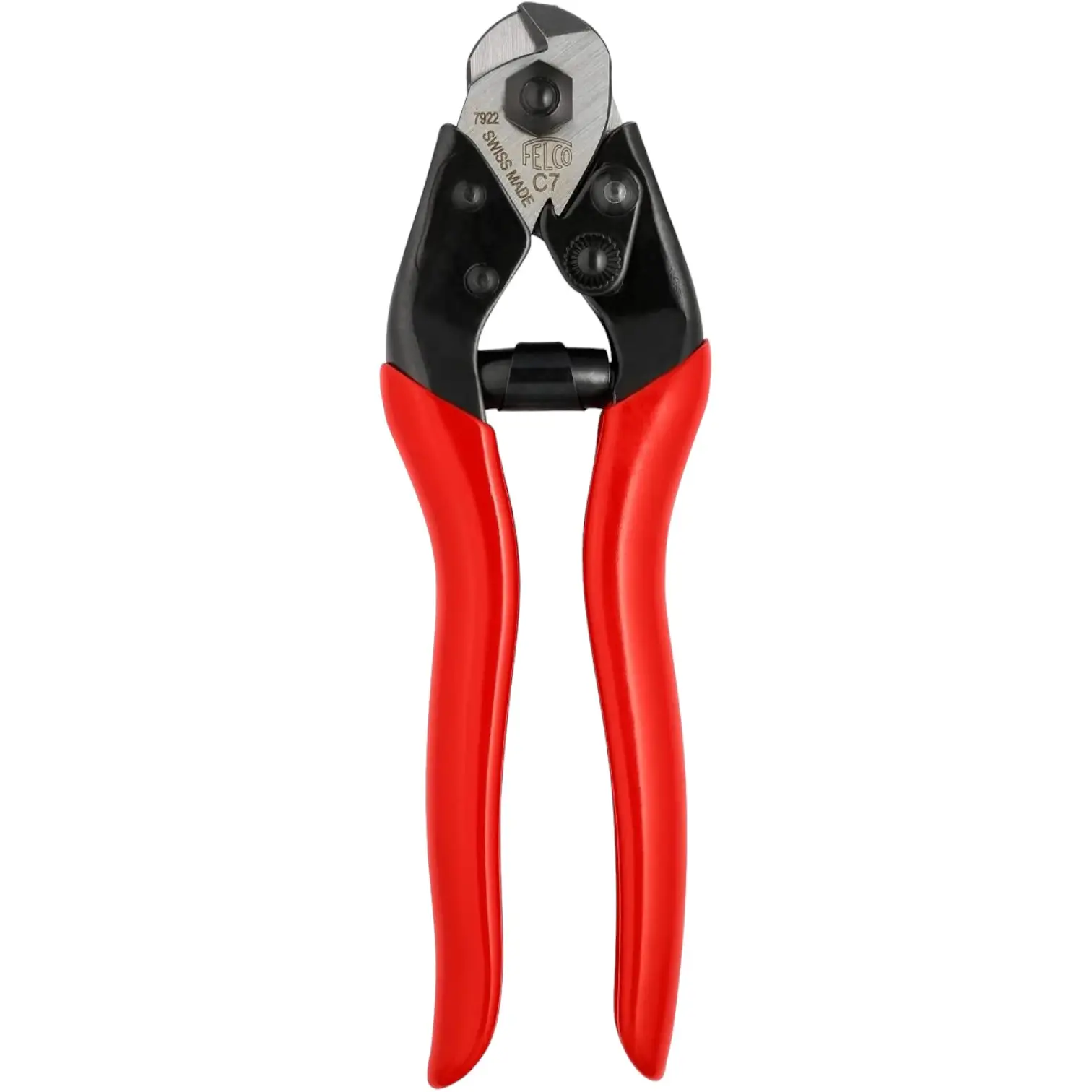 FELCO Coupe-câbles à une main n° C7 (Coupe Ø 7 mm, ciseaux pour câble, lame et boulon en acier de qualité, poignées recouvertes de plastique) FELCO C7
