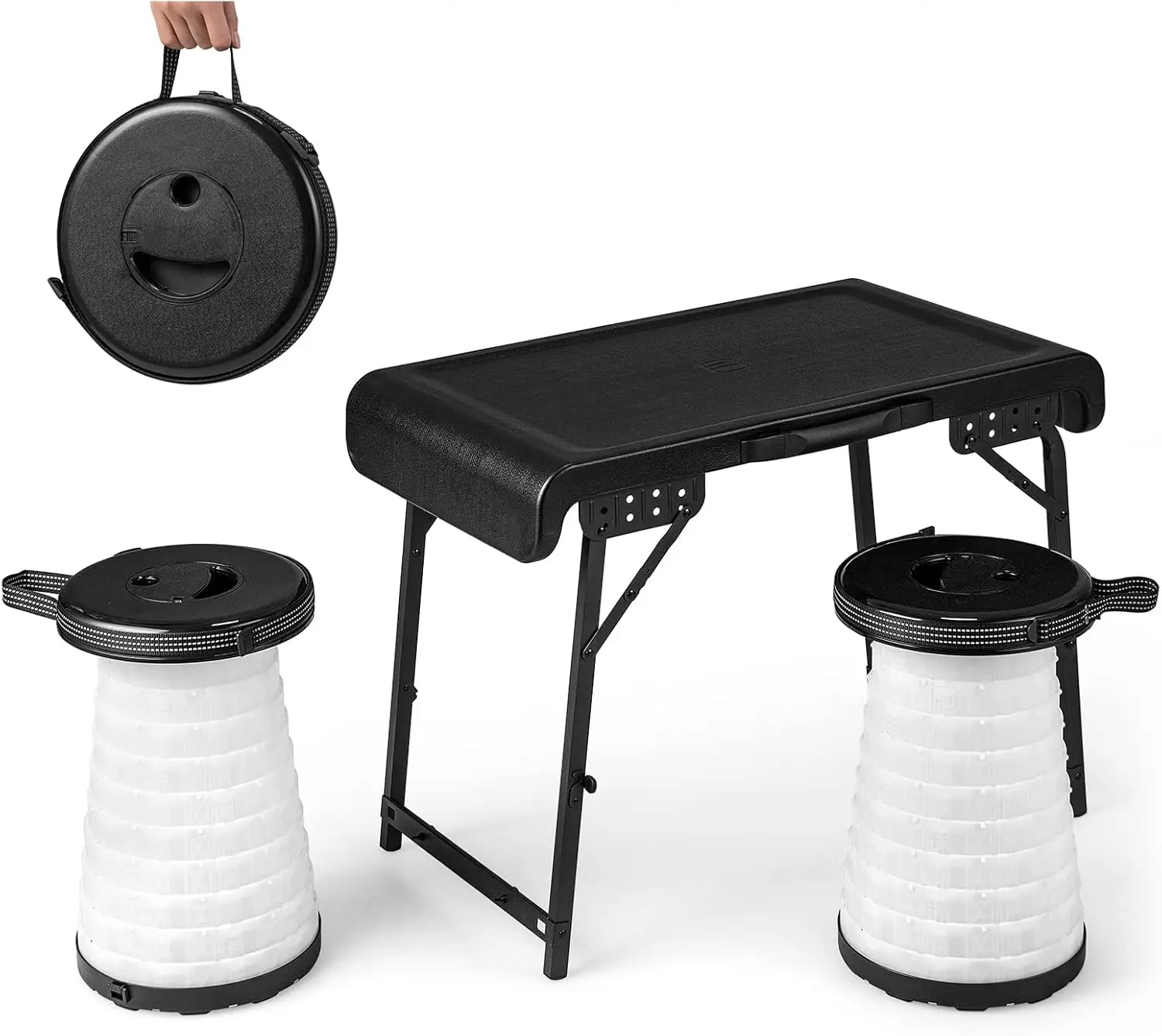 Ensemble de Table et Tabourets Pliants Extérieur Chaque Chaise Charge 200 kg