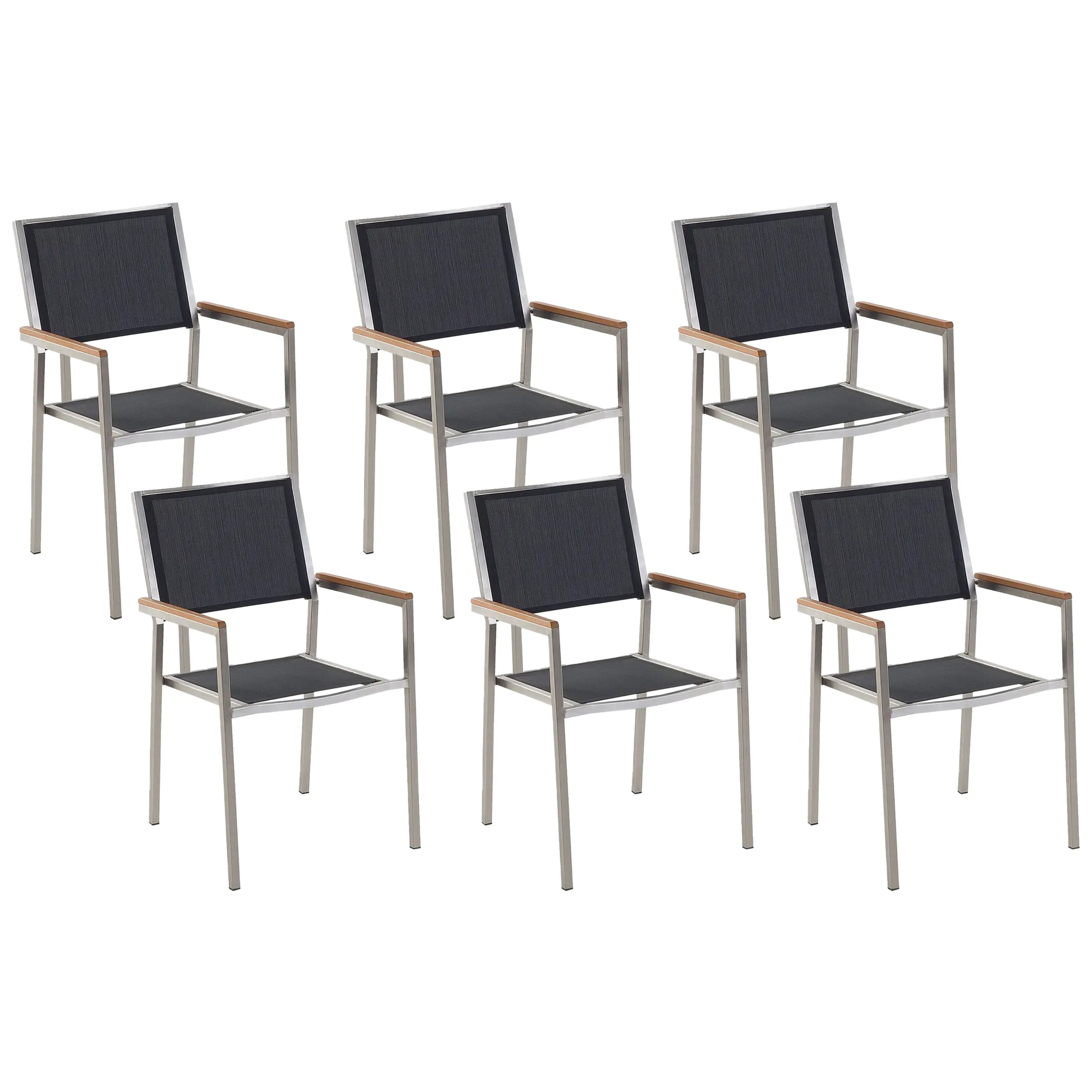Chaise de salle à manger Acier inox Noir GROSSETO – Beliani