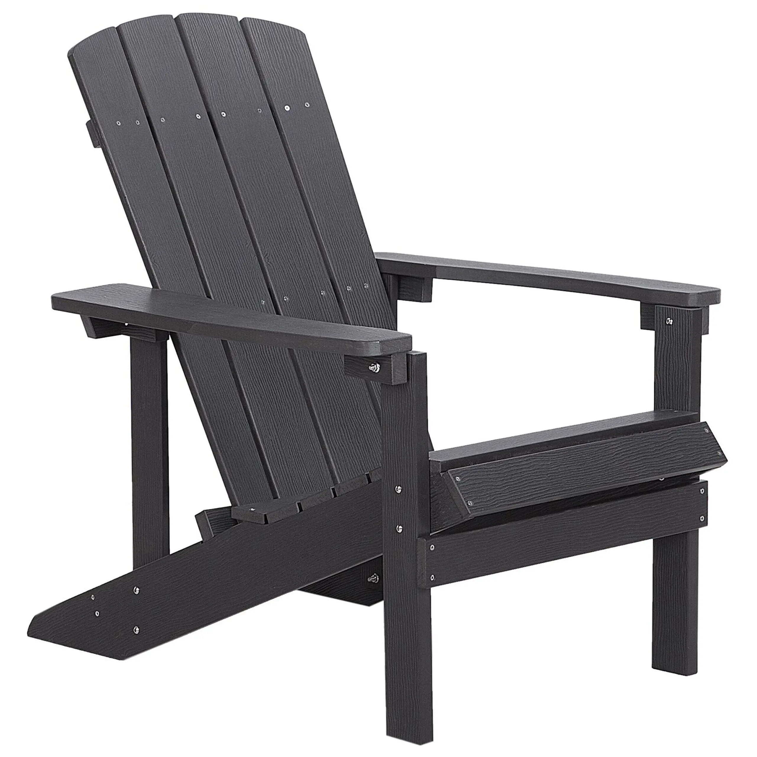 Chaise de jardin Bois synthétique Gris foncé ADIRONDACK – Beliani
