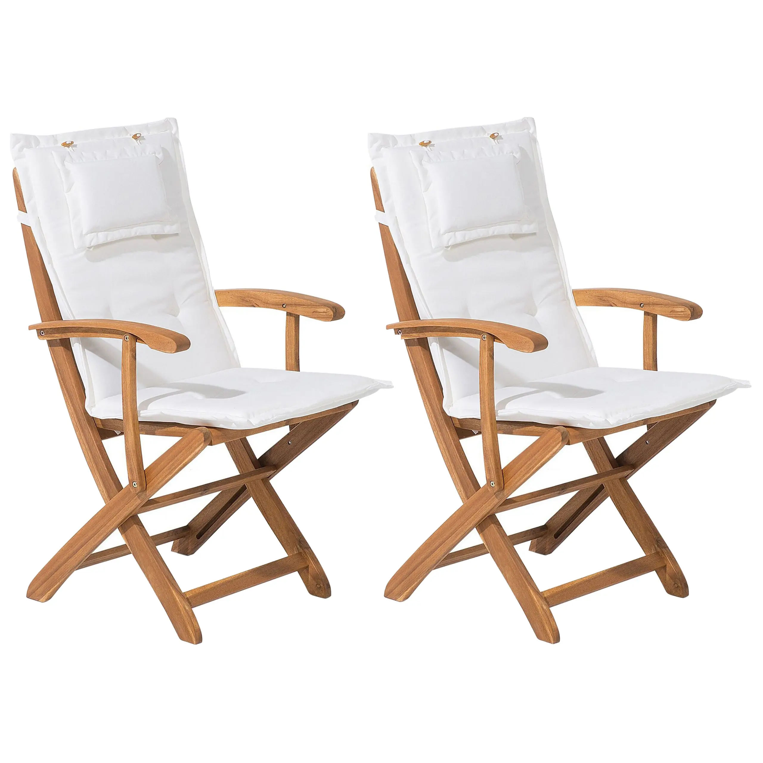 Chaise de jardin Acacia Blanc cassé MAUI Beliani