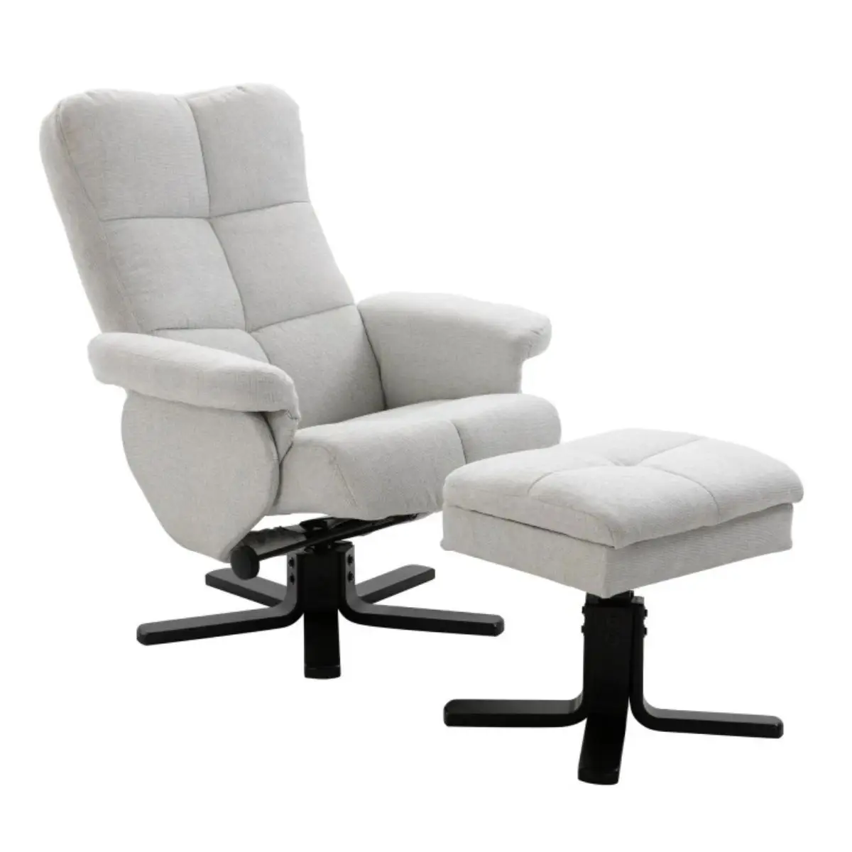 Fauteuil Inclinable avec Repose-Pieds «Sven» 101cm Gris