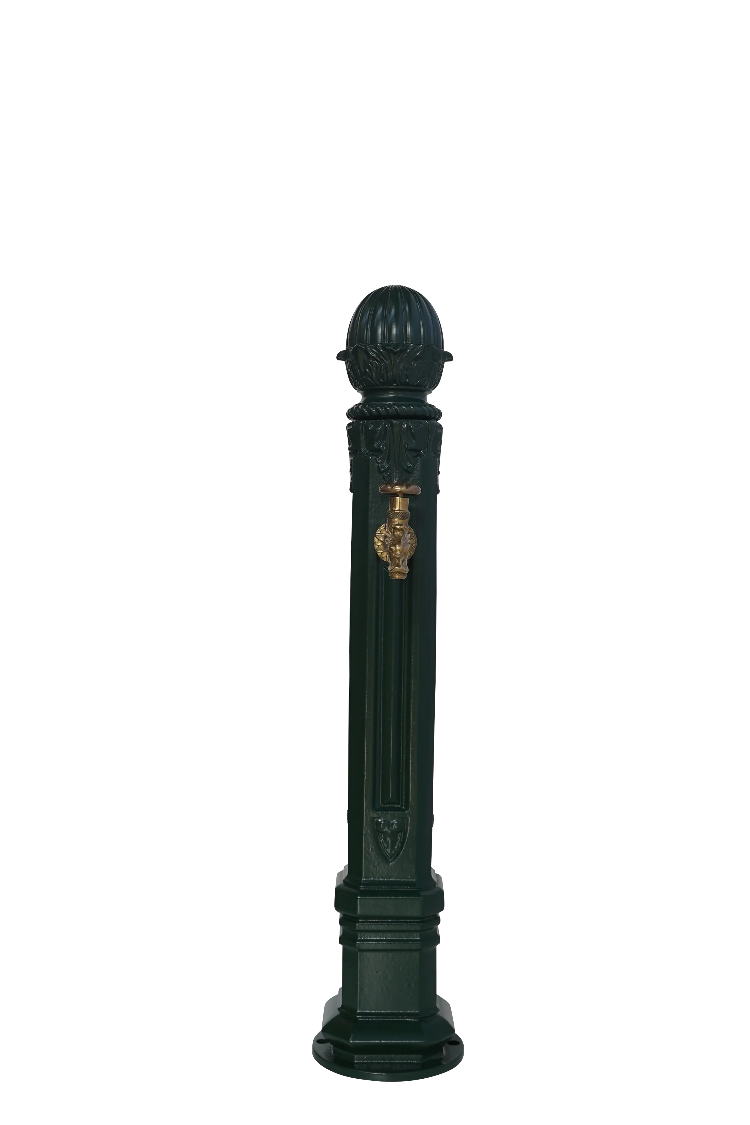 Fontaine borne griffon sans vasque vert 6009 avec robinet colvert Dommartin H. 102 cm X L. 17,5 cm