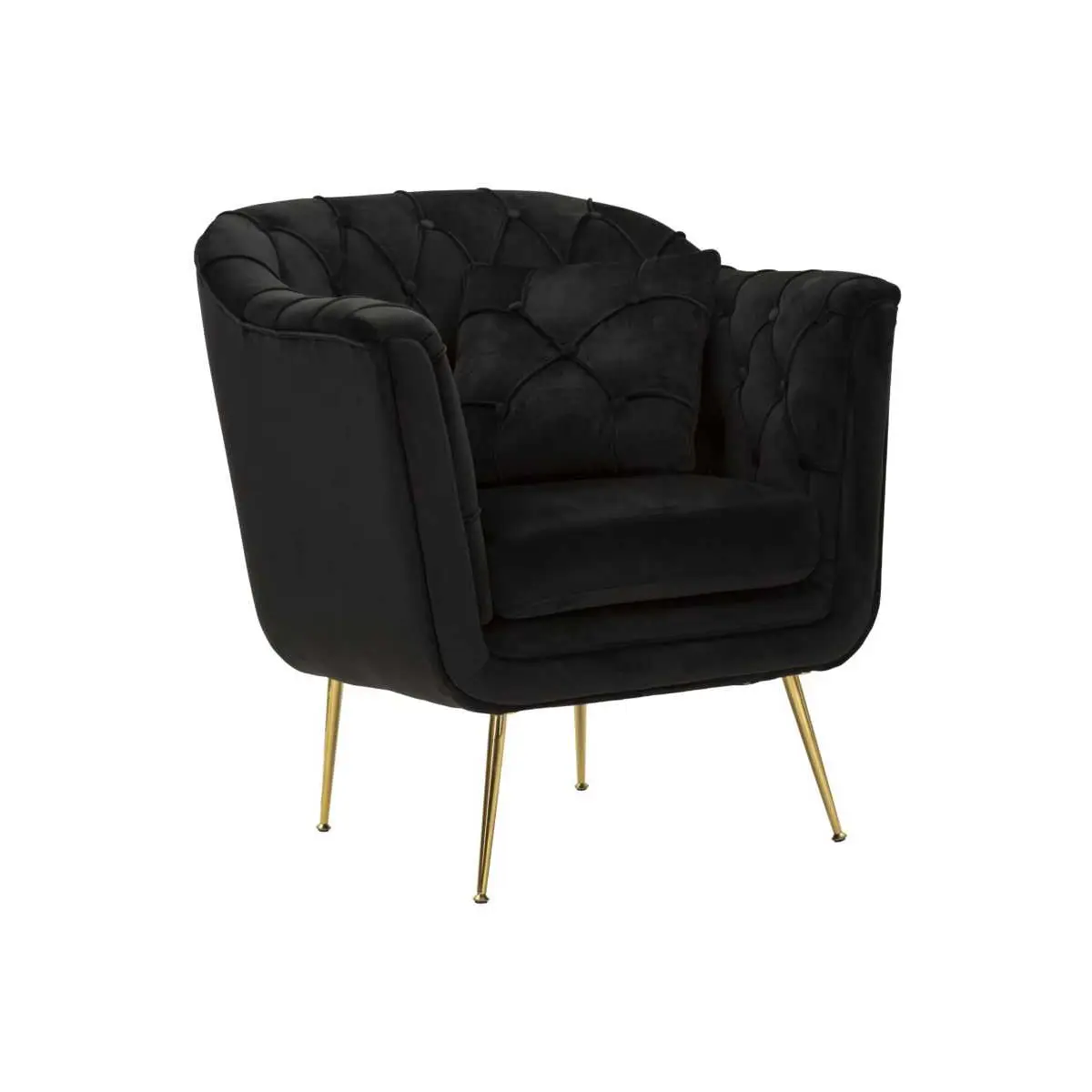 Fauteuil en tissu capitonné Budapest 88 x 83 x 91 cm