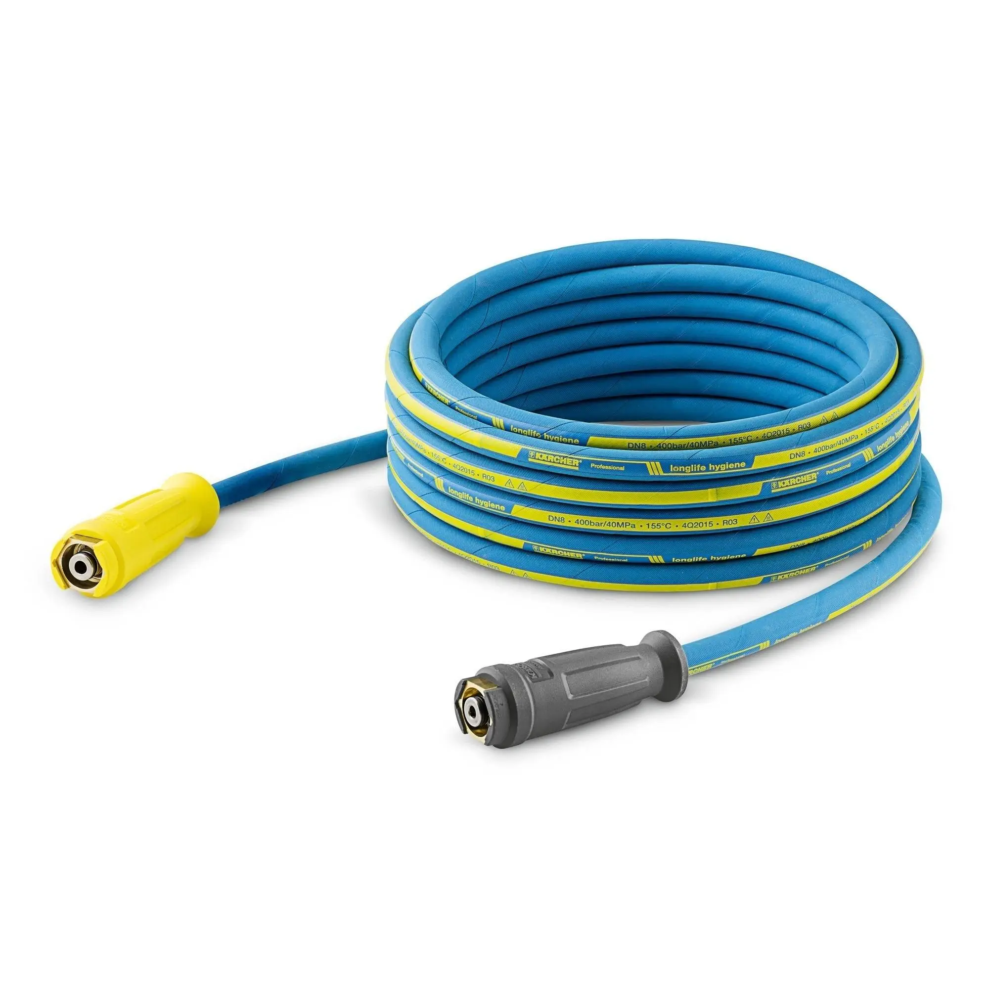 Flexible haute pression pour le secteur alimentaire 400 bar, 10 m, DN 8, avec raccord pivotant – 61100530 – Karcher