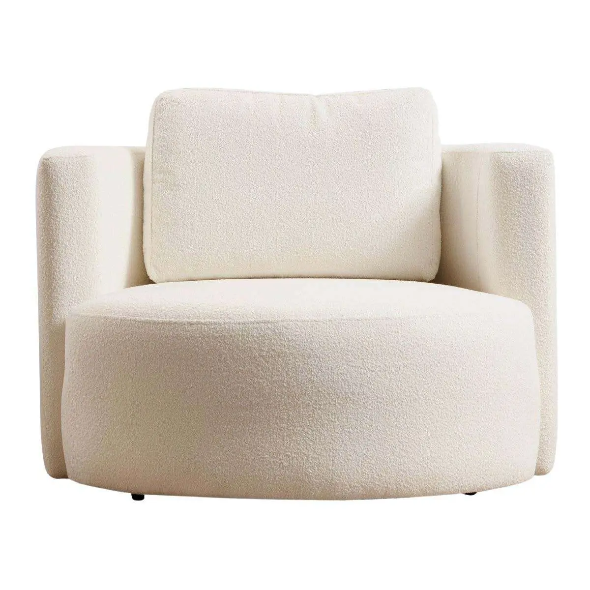 Fauteuil en tissu crème Wing