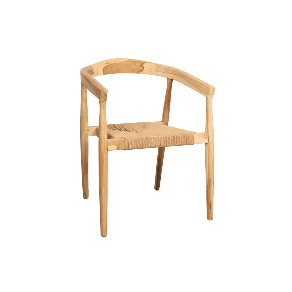 Fauteuil en teck naturel et jute