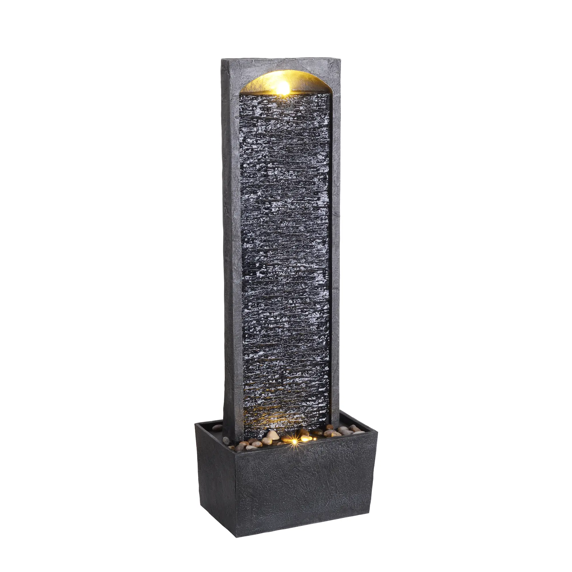 Fontaine cascade LED en polyrésine, noire Teamson Home