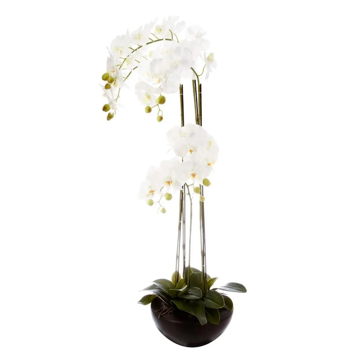 Fleur Artificielle en Pot «Orchidée» 115cm Blanc