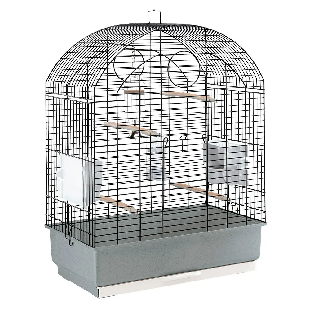 Ferplast Cage à Oiseaux VIOLA Grande Cage pour Oiseaux, Perruches, Perroquets, Toui, Calopsittes, en Métal, Accessoires inclus Mangeoires rotatives