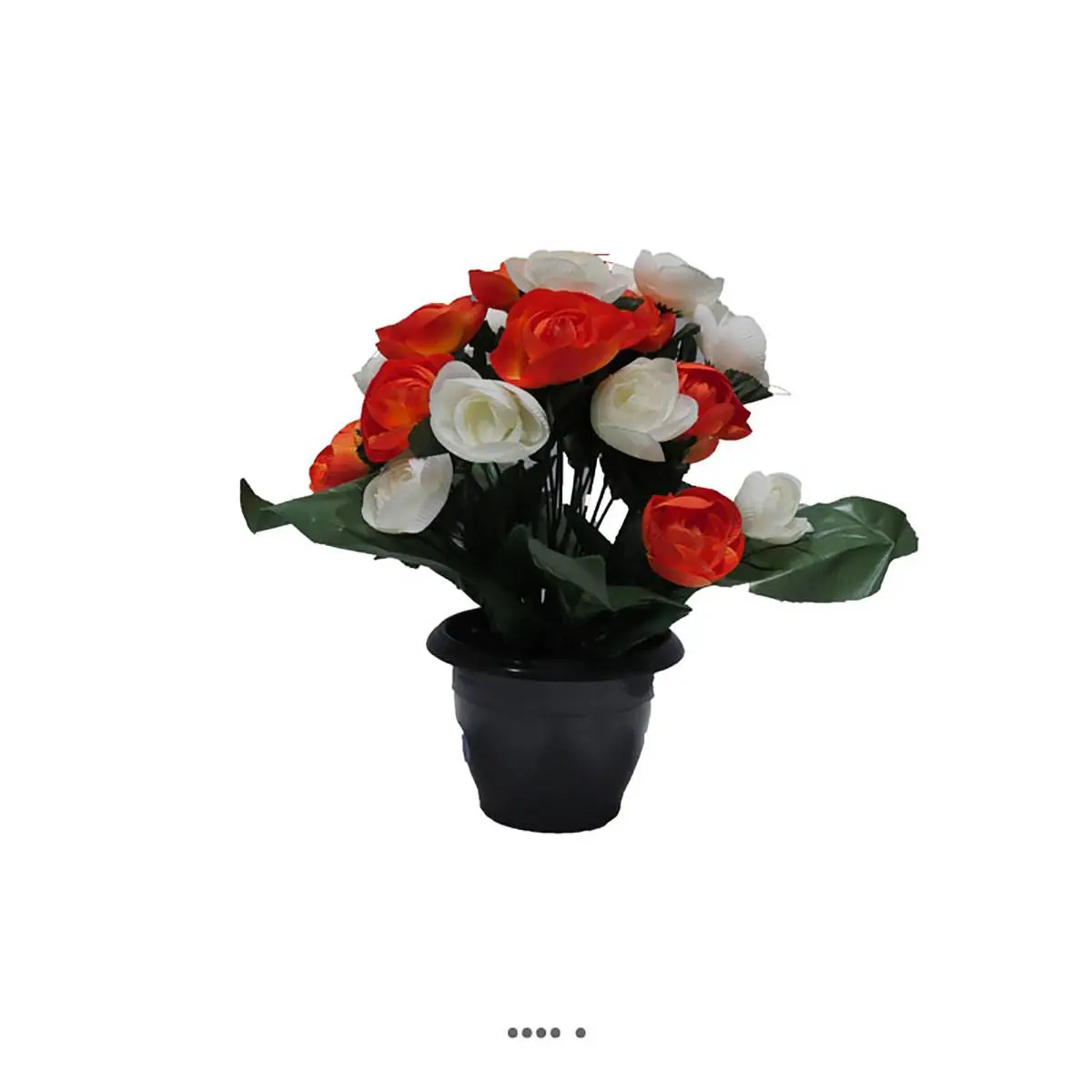 Fleurs artificielles cimetière pot de renoncules H 35 cm D 27 cm Orange – couleur: Orange