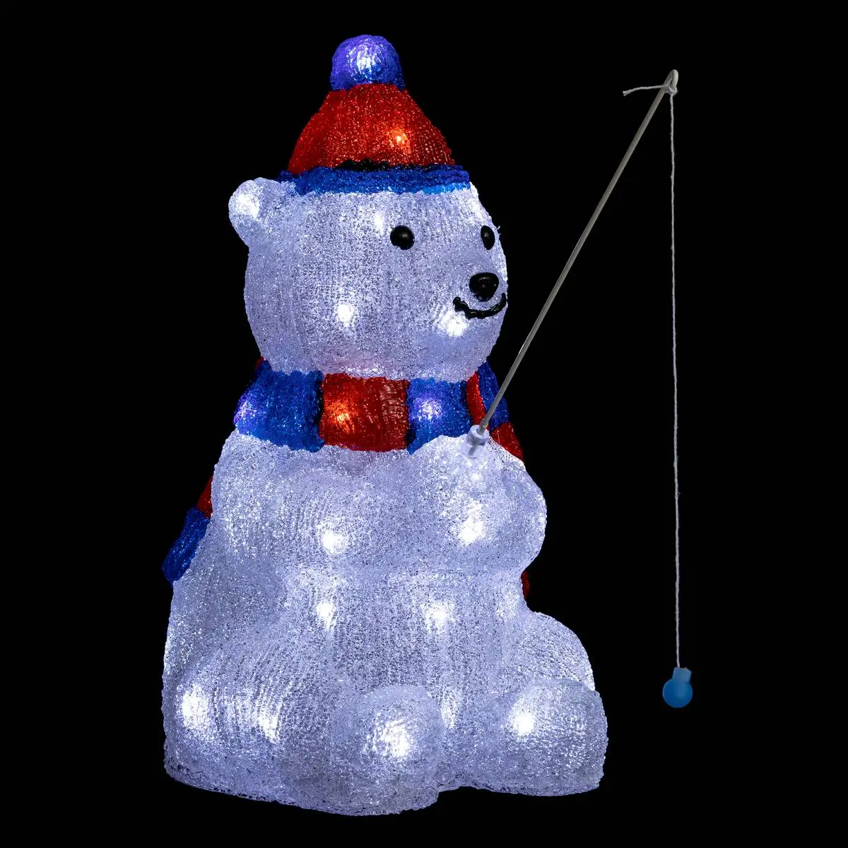 Forme acrylique ours qui pêche lumineuse 40 LED H.39cm extérieur FEERIC LIGHTS & CHRISTMAS