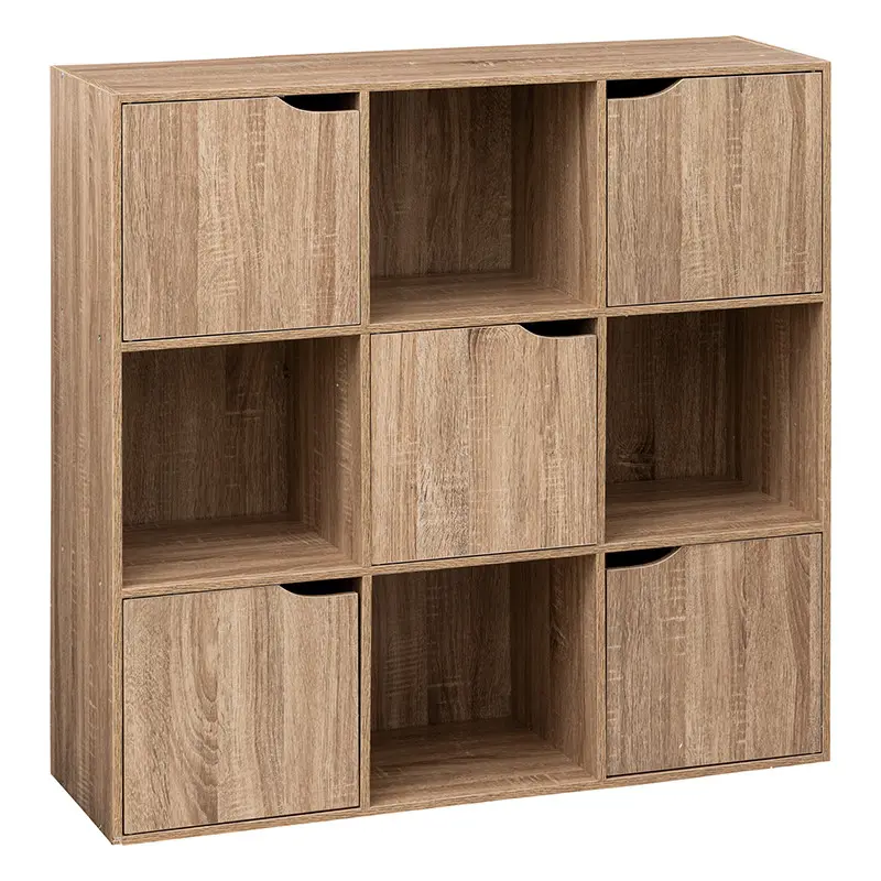 Etagère bois 9 cases 5 portes Mix coloris naturel 5five