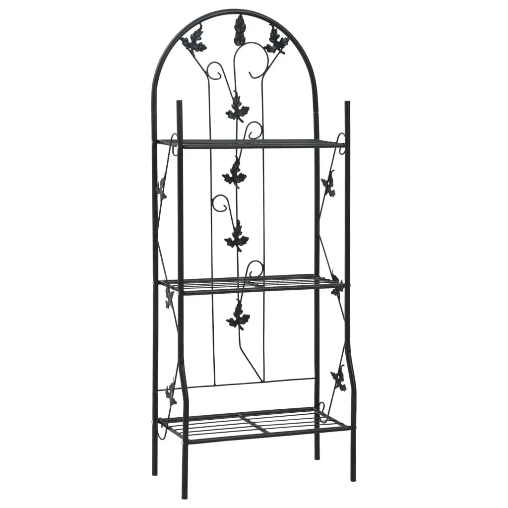 Étagère à Fleurs en Fer 3 Niveaux Haute Décorative pour Jardin Balcon Noir 128 cm – ComfortXL Outdoor Living