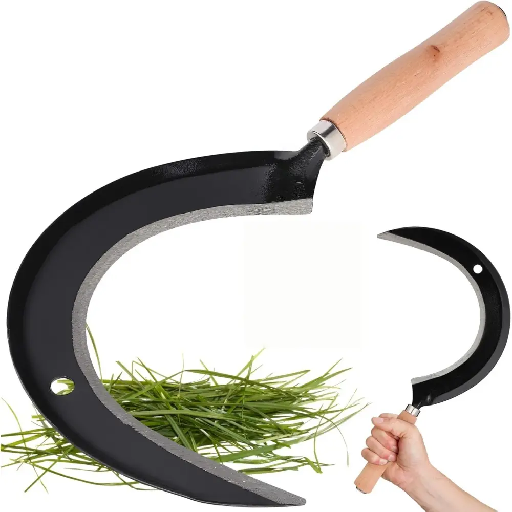 Faucille Jardin 23cm Lame Acier Manche Bois pour Désherbage – Living123