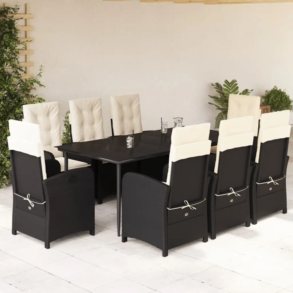 Ensemble Table et Chaises de Jardin 8 Personnes, Structure Acier et Résine Tressée, Fauteuils Inclinables – ComfortXL Outdoor Living