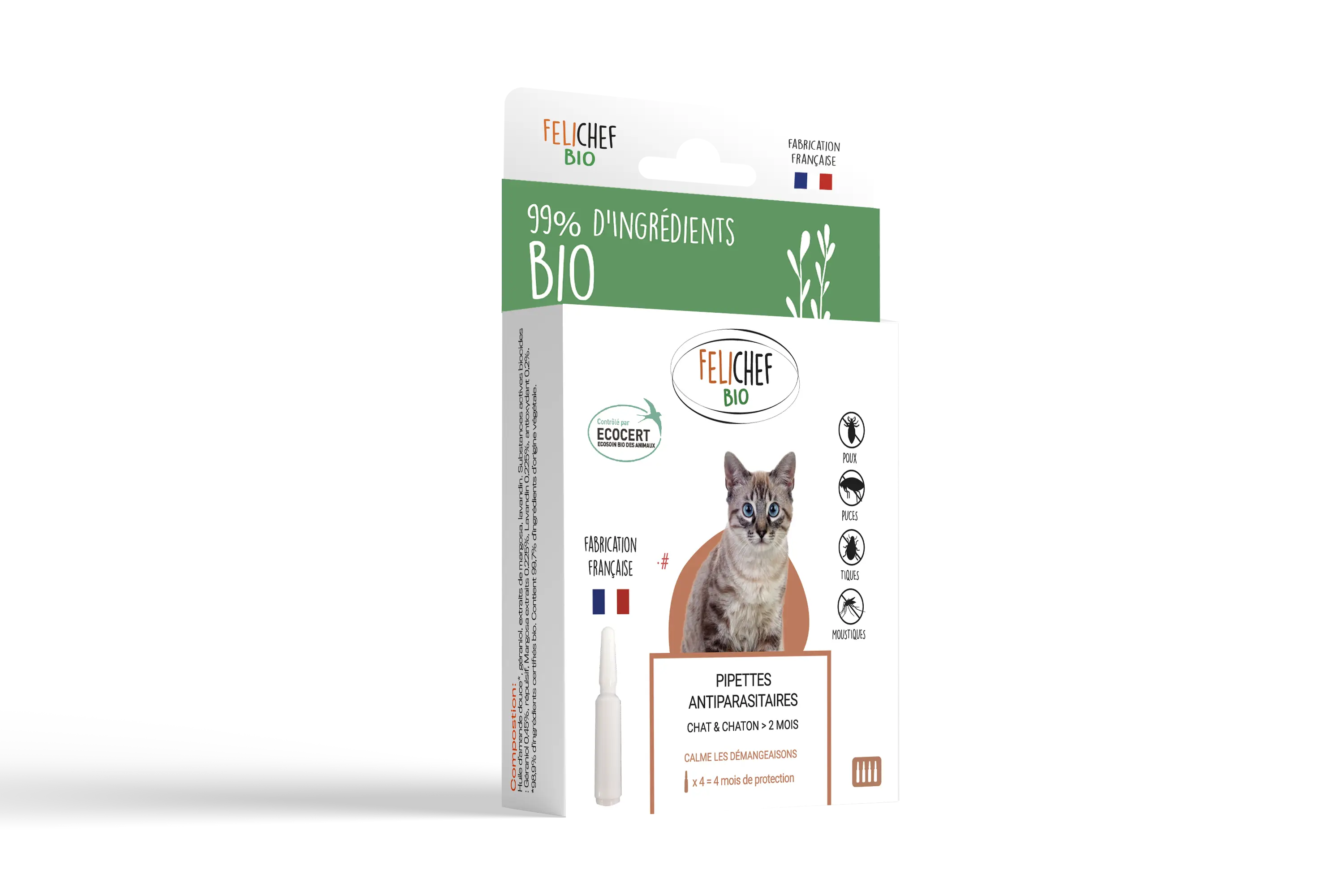 Felichef – Pipettes Antiparasitaires Bio pour Chat et Chaton