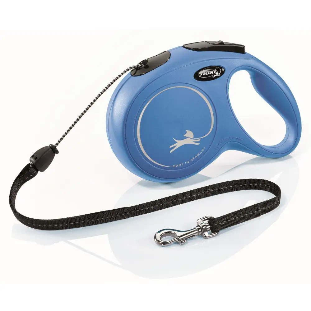 FLEXI – Laisse Flexi Classic Cordon M 8 m bleu chiens jusqu’à 20 Kg