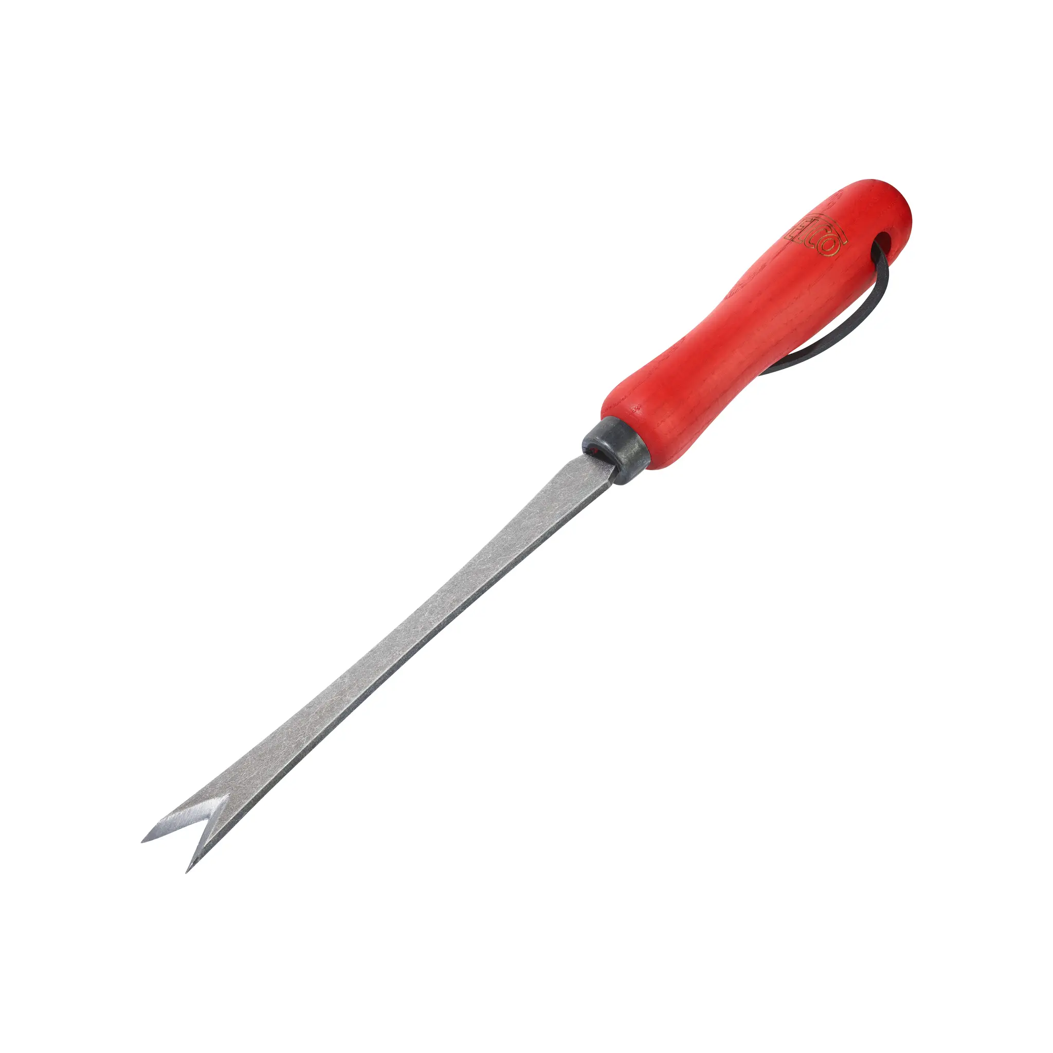 FELCO 442 Désherbeur en Profondeur – Acier au bore forgé, manche en frêne FSC & sangle en cuir – Outil de jardinage durable et précis