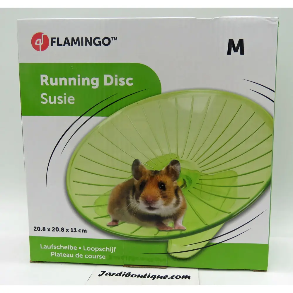 Flamingo – Plateau de course SUSIE ø 20.8 cm M vert pour rongeur