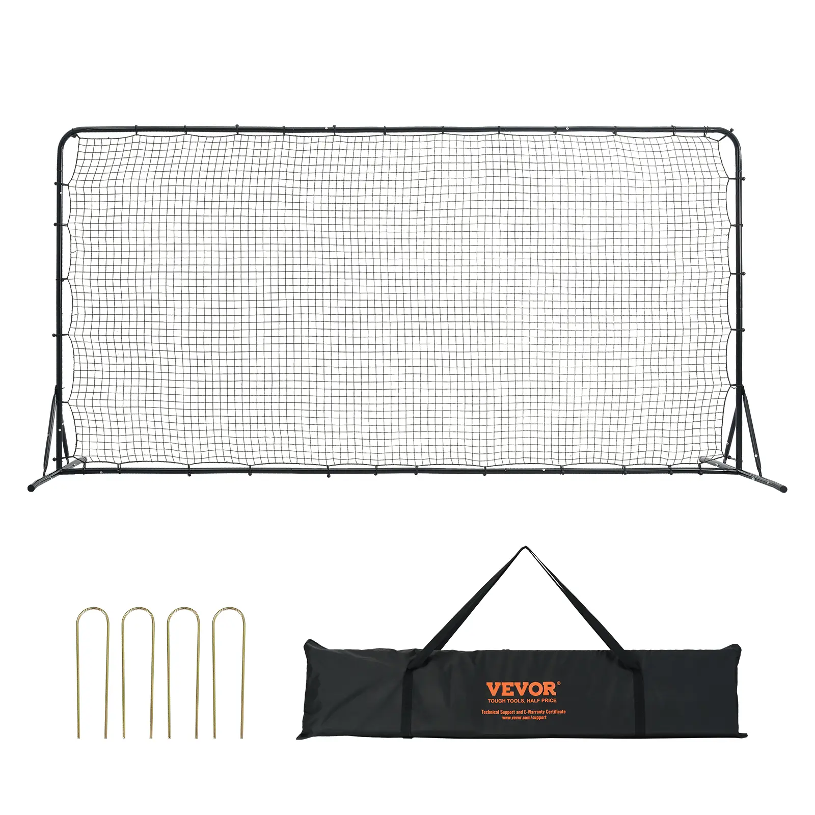VEVOR Filet rebond football 366x183cm, rebondisseur, sac portable, entraînement passes, volley.