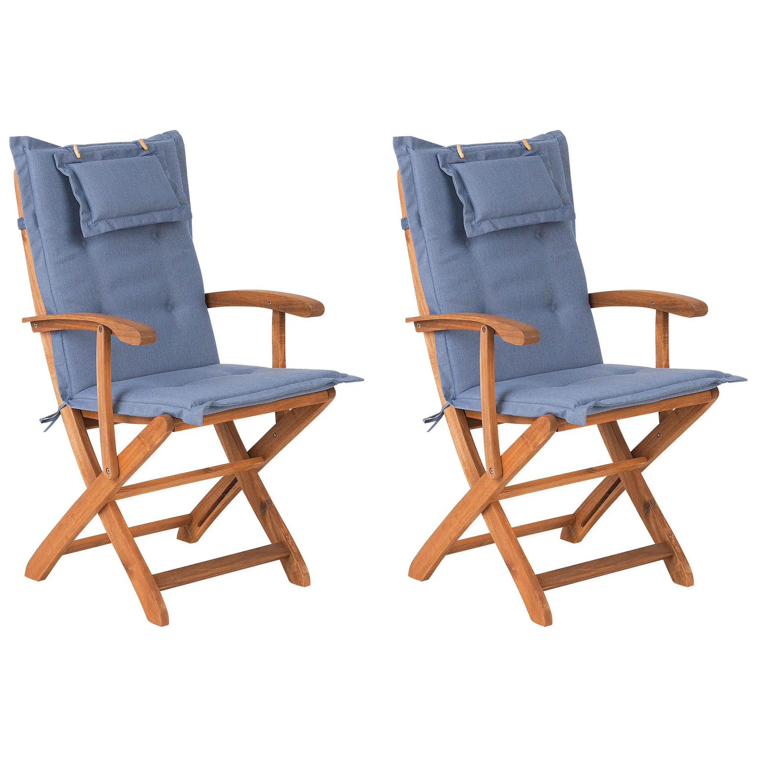Chaise de salle à manger Acacia Bleu MAUI – Beliani