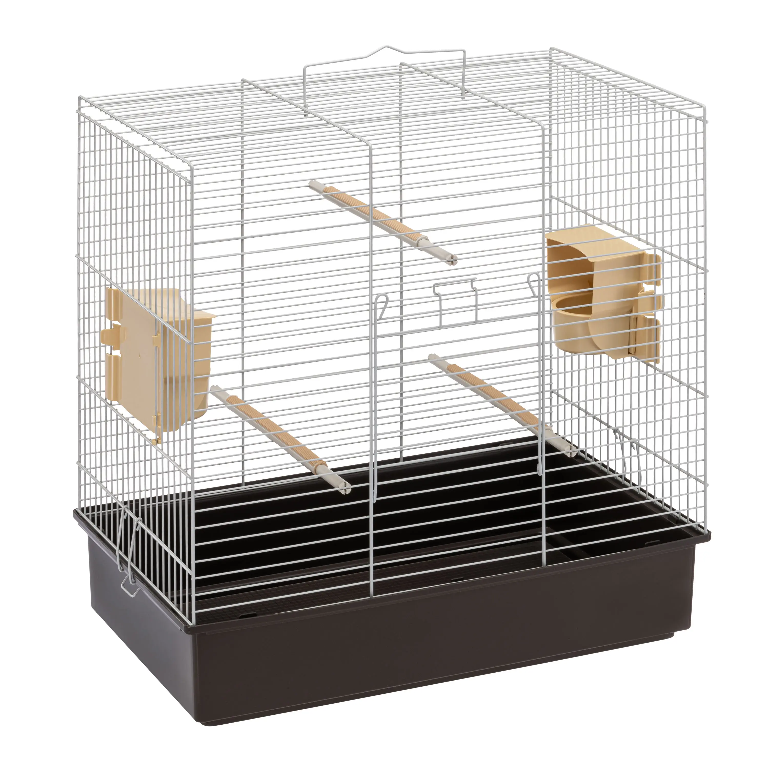 Ferplast Cage à Oiseaux SONIA Grande Cage pour Oiseaux, Perruches, Perroquets, Toui, Calopsittes, en Métal, Accessoires inclus Mangeoires rotatives