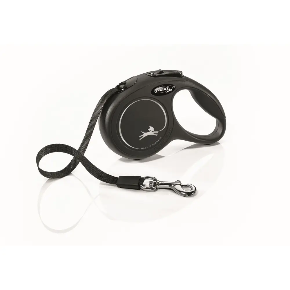 FLEXI – Laisse Flexi Classic sangle XS 3 m noire chiens jusqu’à 12 Kg