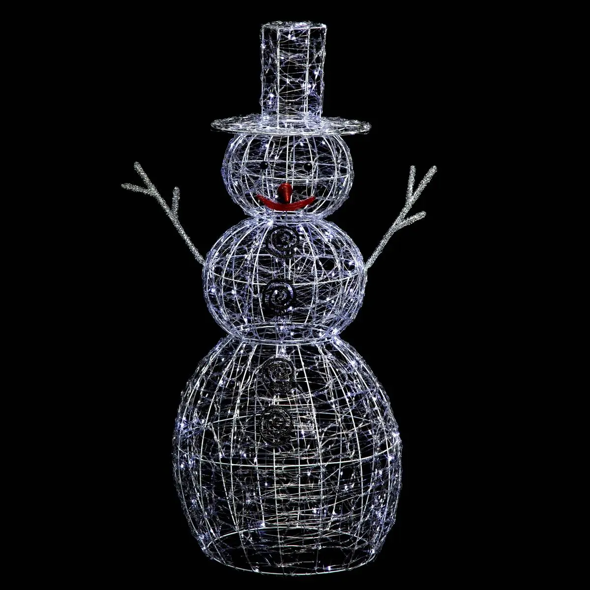 Forme acrylique bonhomme de neige 3D lumineuse 200 LED H.120cm extérieur FEERIC LIGHTS & CHRISTMAS