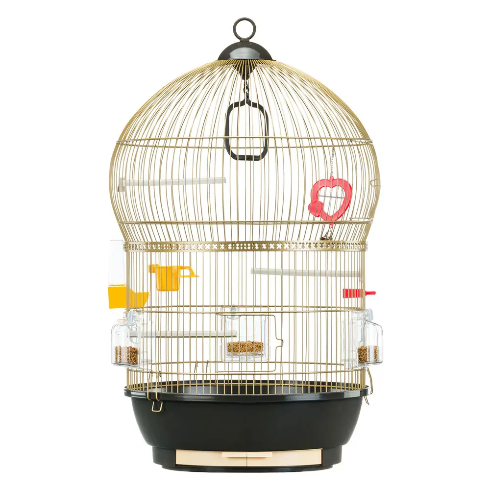 Ferplast Cage à Oiseaux BALI Cage pour Oiseaux, Canaris, Pinsons, Perruches Ondulées, Inséparables, en Métal, Accessoires inclus Mangeoires rotatives