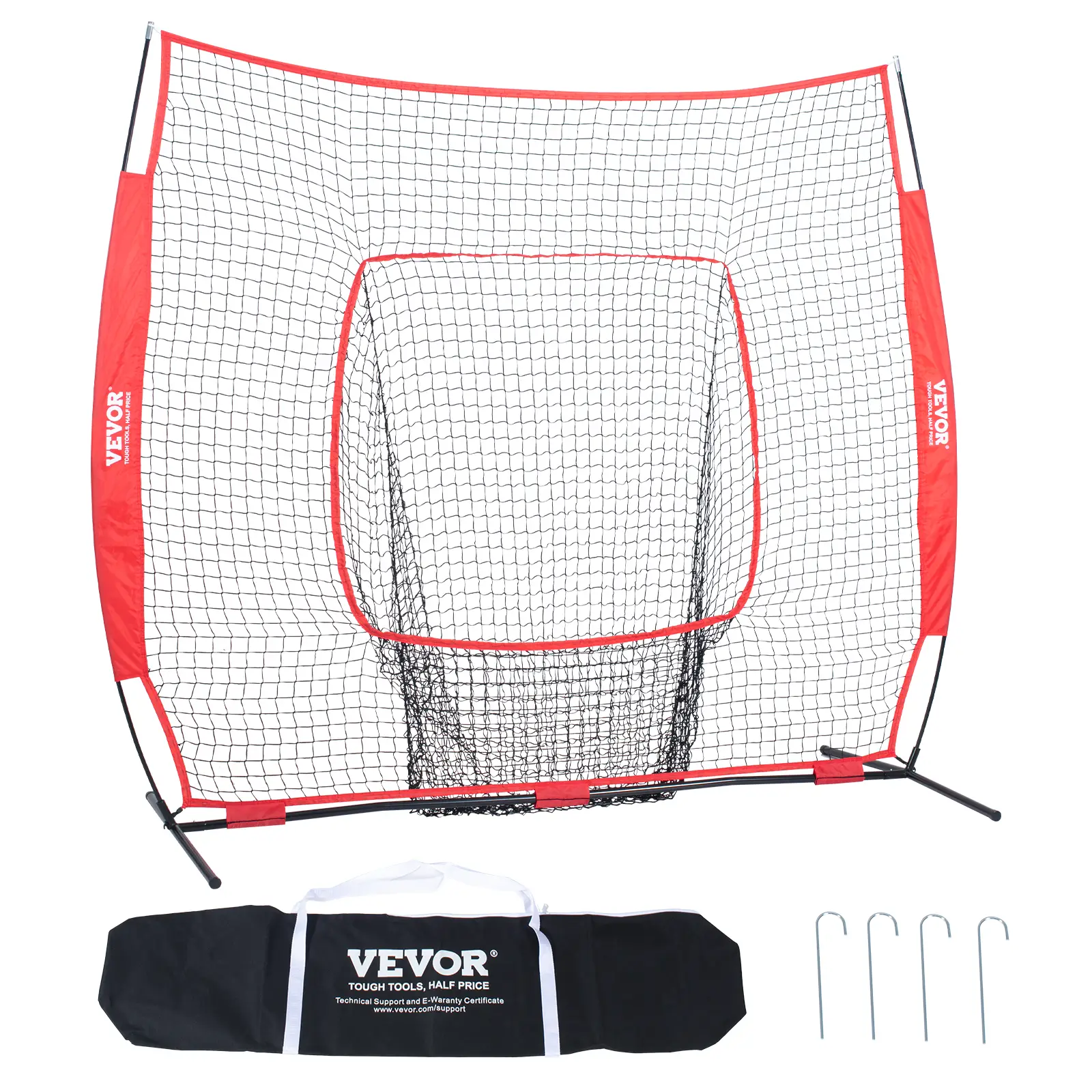 VEVOR Filet entraînement baseball 213,4×210 cm, frapper, attraper, lancer. Backstop.