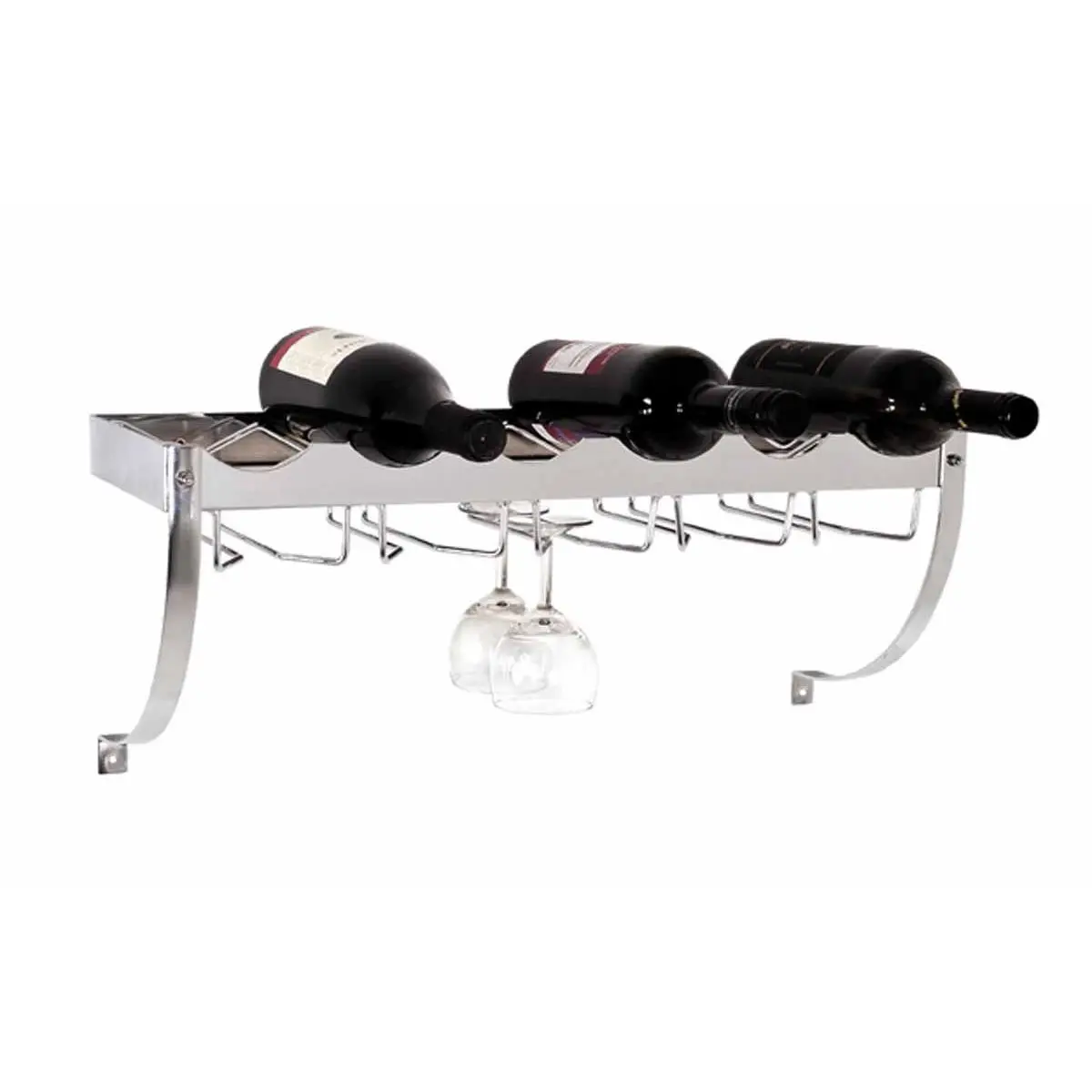 Étagère à Vin Design «Axel» 58cm Argent