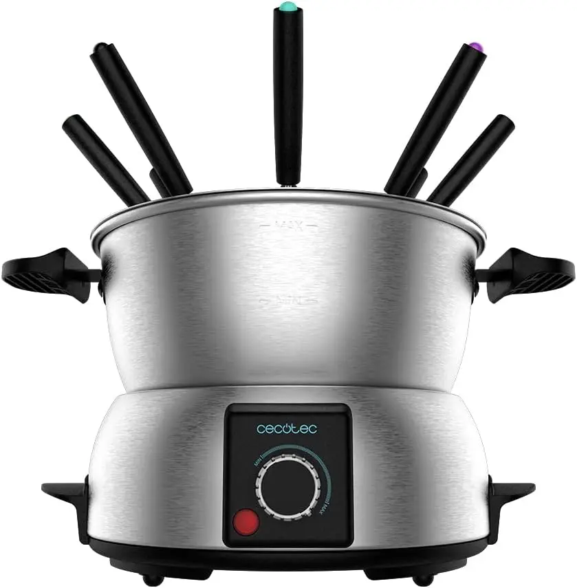 Fondue électrique inox 1000 W 8 personnes avec thermostat