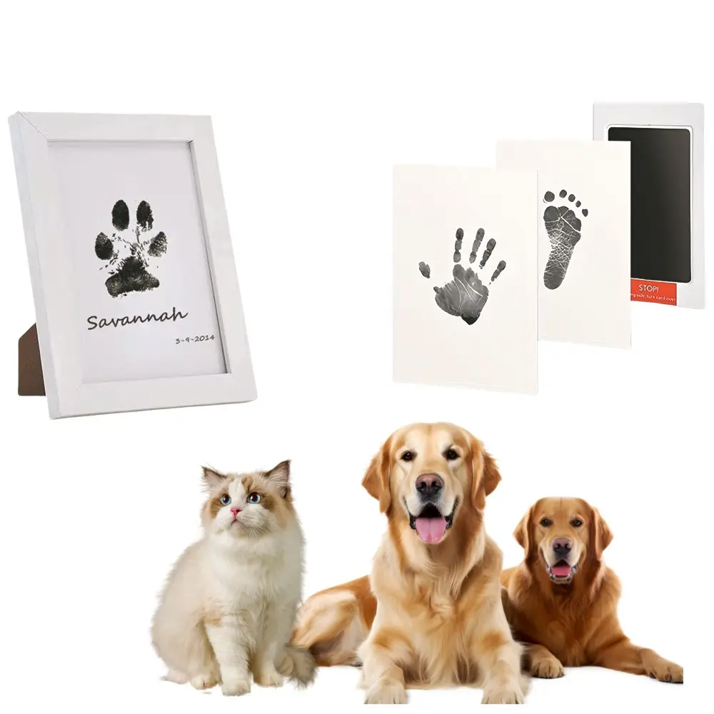 Ensemble pour empreintes de pattes de chien Noir MCBOSON