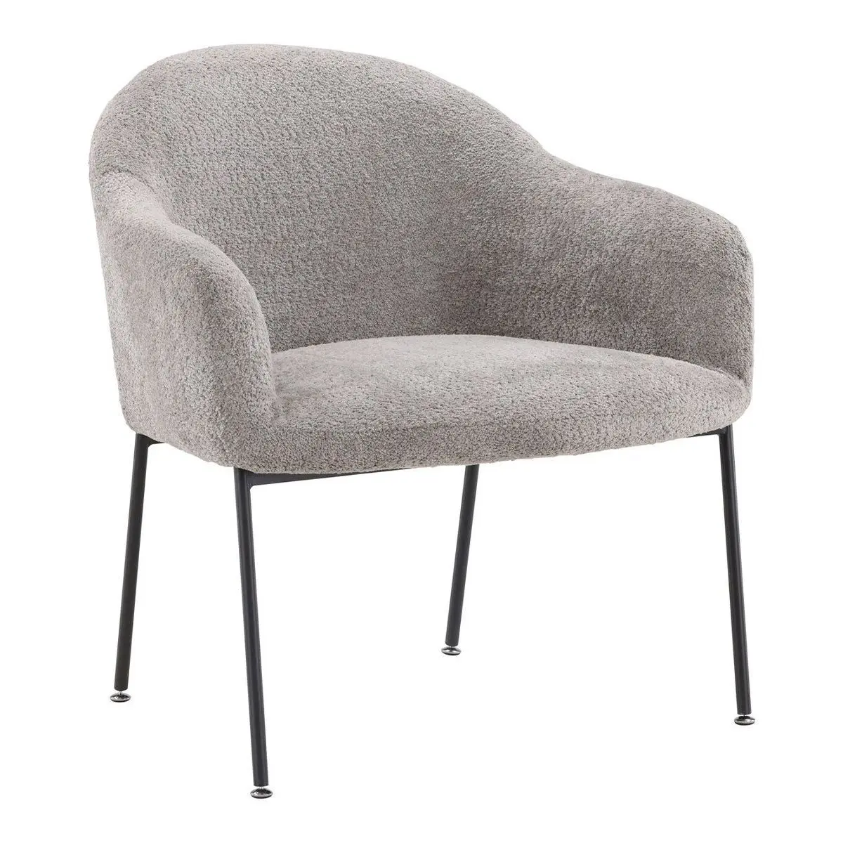 Fauteuil en Tissu Bouclette «Catania» 88cm Gris Clair