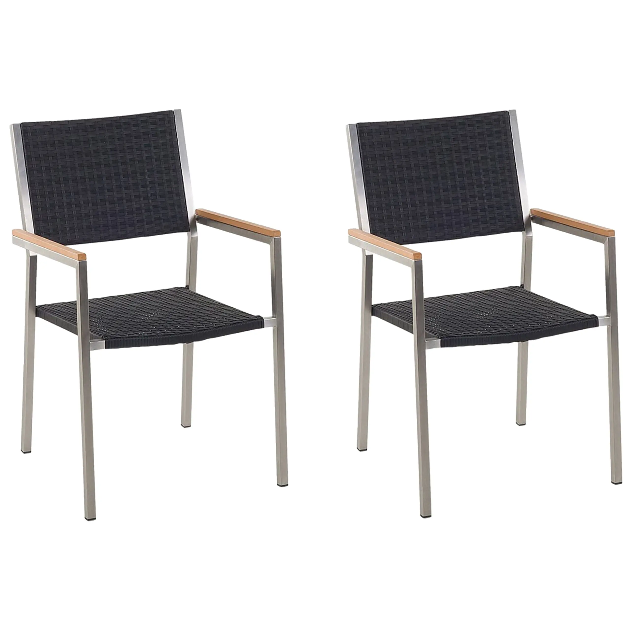 Chaise de salle à manger Polyrotin Noir GROSSETO Beliani