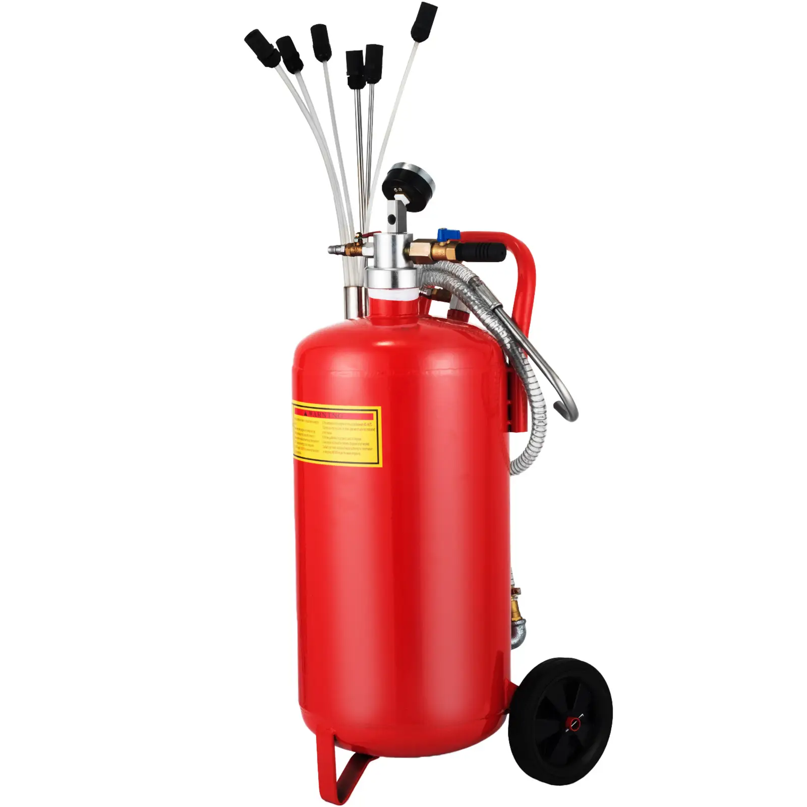 VEVOR Extracteur d’Huile Mobile 22,7 L, Pneumatique, Pression 8-10 bars, avec Poignée et Roues.
