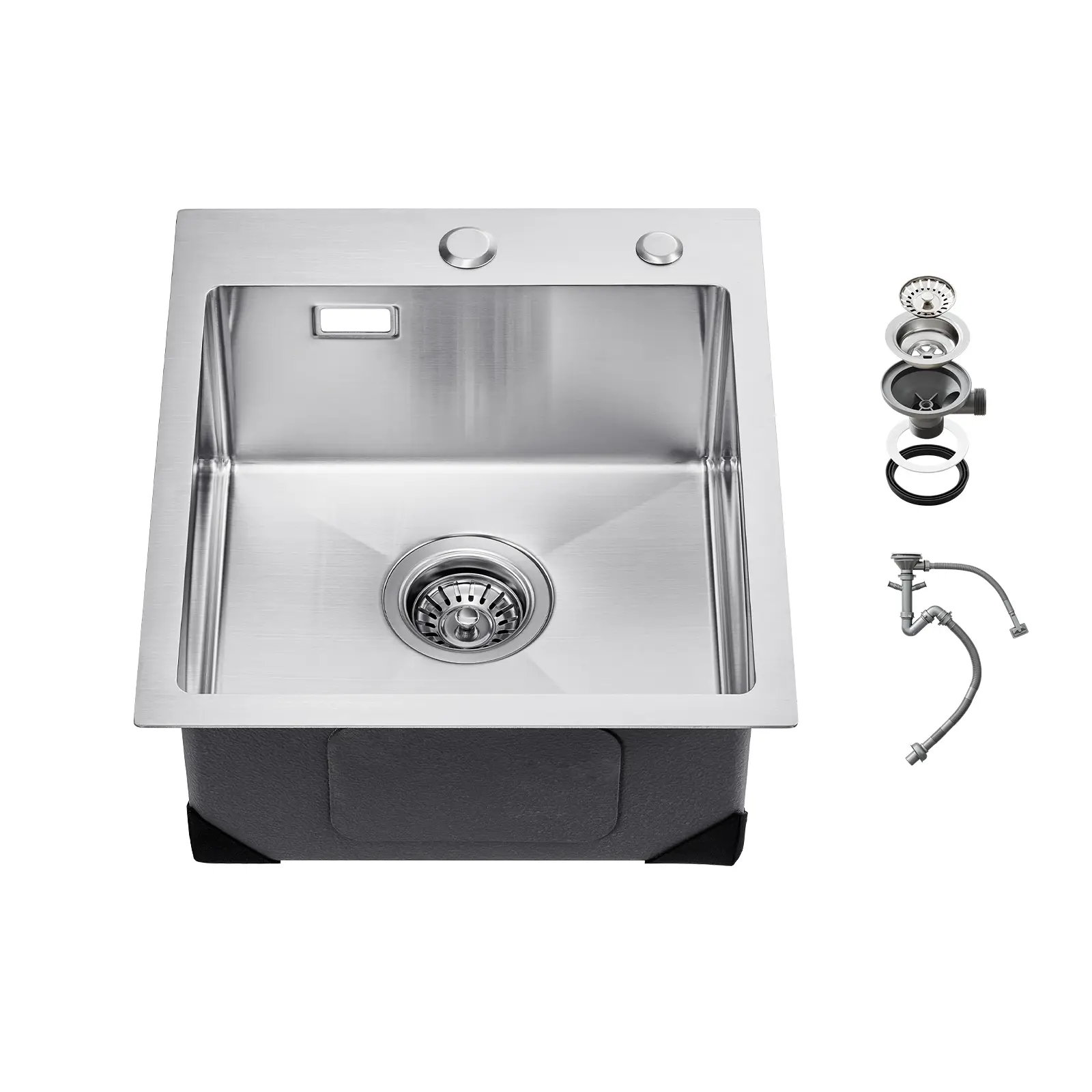 VEVOR Évier de cuisine 40cm, inox 304 montage par le haut. Cuve simple avec accessoires. Pour camping-car, cuisine.