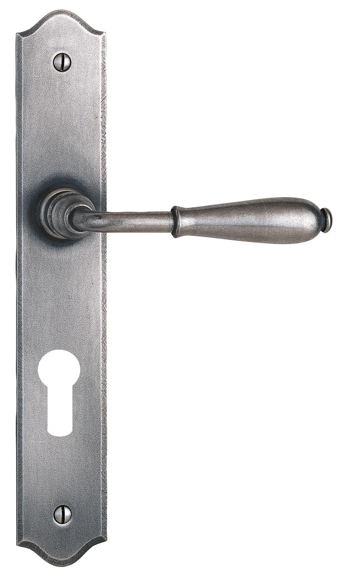Ensemble double béquille réhaussés sur plaque NEVERS fer cémenté Clé I – BOUVET – ES69IB632