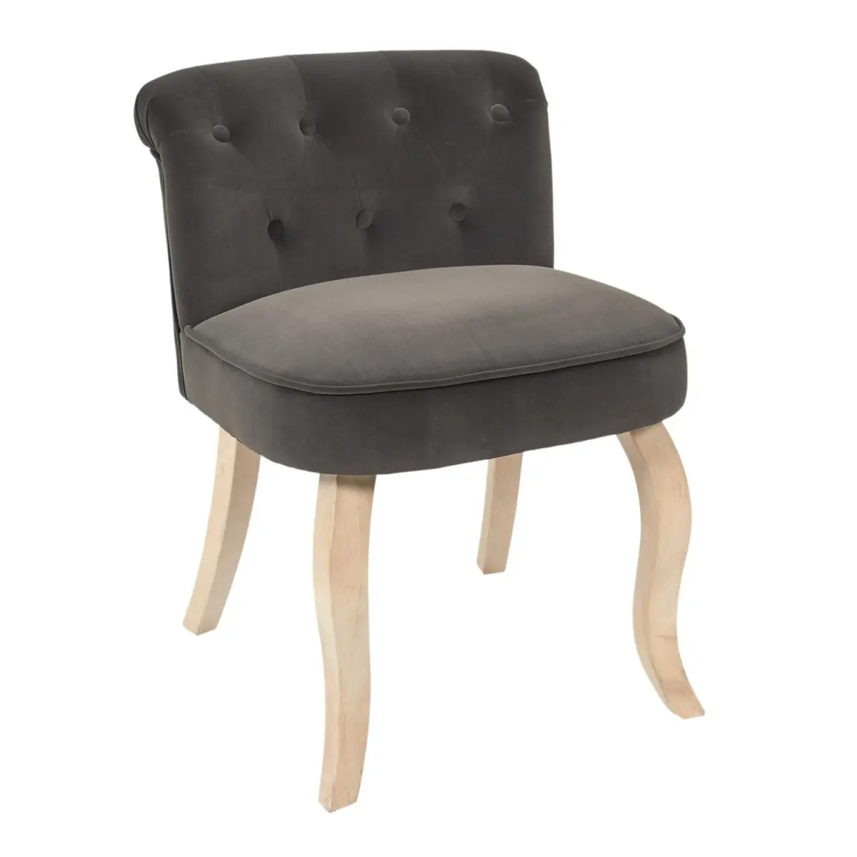 Fauteuil en Velours Design «Eleonor» 68cm Gris